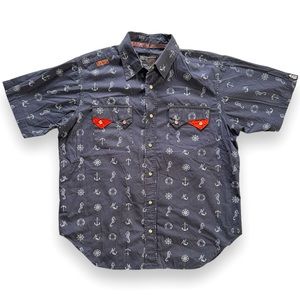 Akademiks Short Sleeve Nautical themed button down. Size XL.